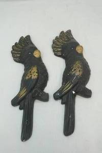 vintage chalkware birds wall decor
