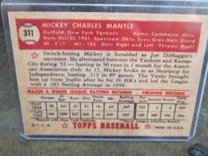 Reprint Replica Mickey Mantle Card...