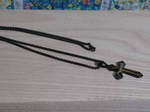 lot 1 image: Invicta Stainless Steel and Cubic Zirconia Cross Pendant Necklace