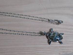 lot 3 image: C & B Long Turtle Necklace Multi One Size