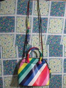 lot 14 image: Collection XIIX Rainbow Striped Tassel Detailed Satchel w Removable Strap