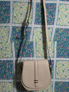 lot 37 image: Accessory Street Lizard Embossed Leather Saddle Bag, Bone Color