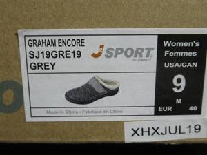 lot 51 image: Womens Jambu JSport Graham Encore Vegan Slip On Mule Grey KnitOily Vegan Nubuck, Size 9
