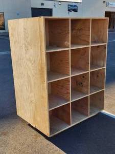 lot 50 image: Double Sided Wooden Tool Storage Cabinet
