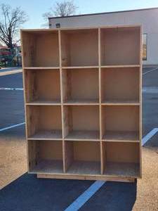 lot 48 image: Double Sided Wooden Tool Storage Cabinet