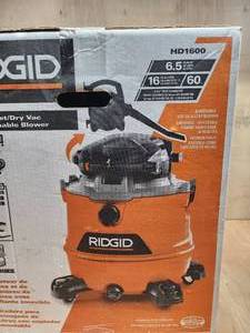 lot 16 image: Ridgid 16 Gallon Shop Vacuum- New in Box