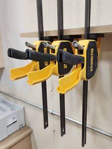 lot 77 image: (3) DeWalt Woodworking Clamps