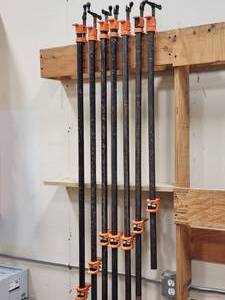 lot 141 image: (7) Woodworking Pipe Clamps