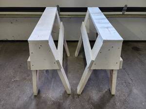 lot 73 image: (2) Wooden Sawhorses