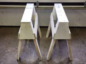 lot 74 image: (2) Wooden Sawhorses