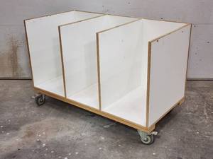 lot 39 image: Woodworking Wooden Rolling Cart
