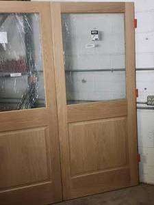 lot 121 image: Set of Custom-Made French Doors with Glass