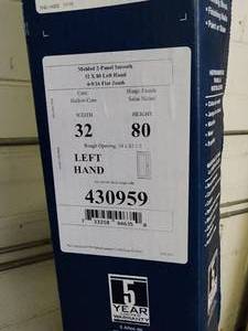 lot 144 image: Left-Hand White Interior Door with Frame