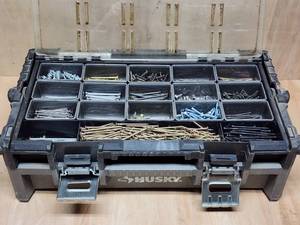 lot 206 image: Large Hardware Storage Organizer with Contents