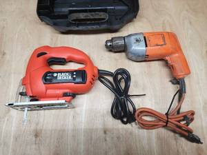 lot 161 image: Black & Decker Electric Jigsaw and Drill