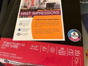 lot 232 image: HP Purpose 11 x 17 Paper & Epson Premium Mattte Finish Paper Packages