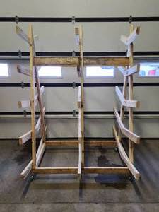 lot 278 image: Rolling Woodworking Shop Wood Stock Storage Rack