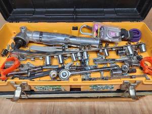 lot 332 image: Hard Plastic 2-Drawer Toolbox with contents