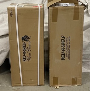 lot 352 image: 2 Rev-A-Shelf Wood Classics Adjustable Spice Racks in Original Boxes