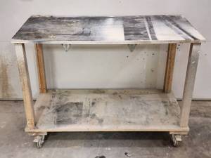 lot 266 image: Woodworking Wooden Rolling Cart