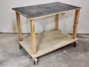 lot 270 image: Woodworking Wooden Rolling Cart