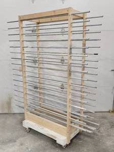 lot 271 image: Rolling Cabinet Door Rack Dryer