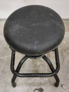 lot 383 image: Black Height Adjustable Shop Stool