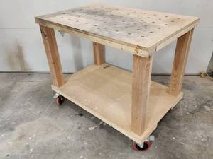 lot 326 image: Woodworking Wooden Rolling Cart