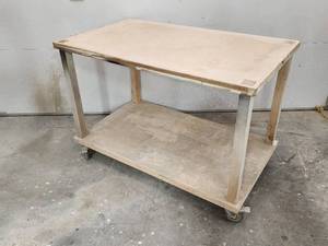 lot 288 image: Woodworking Wooden Rolling Cart