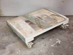 lot 289 image: Woodworking Wooden Rolling Platform Cart