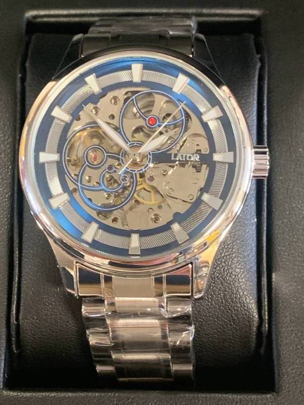 lot 10 image: New Lator Calibre Exhibition Watch $722 retail