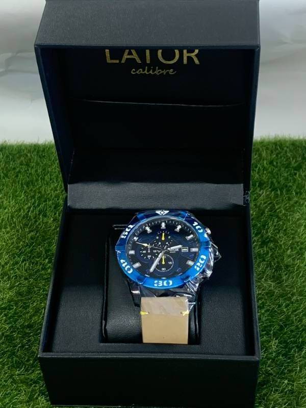 lot 2 image: New Lator Calibre 42mm Chrono Watch $710 retail