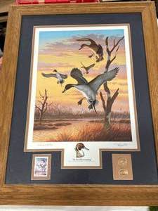 lot 36 image: Signed Collectors Edition Art & Stamp 28x38 Inch