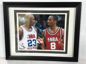 lot 44 image: Jordan  Kobe Framed Photo 12x15 Inch