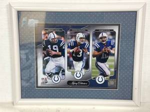 lot 46 image: NFL Legacy Collection Unitas, Manning, Luck 12x15 Inch