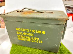 lot 65 image: Genuine Military .50 cal  5.56 Ammo Can