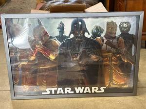 lot 72 image: Star Wars Metal Framed Art 25x37 Inch
