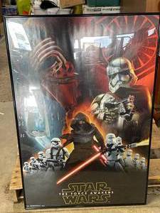 lot 73 image: Star Wars The Force Awakens Metal Framed Art 24x36 Inch