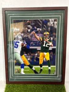 lot 90 image: Framed Aaron Rodgers Photo 11x14 Inch