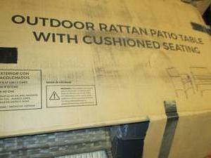 Outdoor rattan patio table with cus...