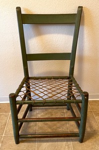 lot 70 image: Vintage Strapped Leather Low Chair