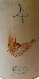 lot 73 image: Vintage 4 Gallon Redwing Jug