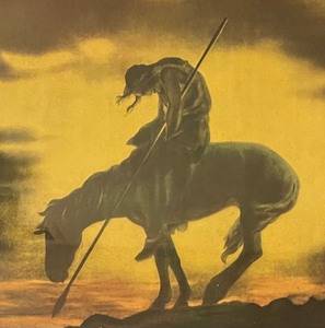 lot 82 image: Vintage End of the Trail Framed Print Compliments of Bank of American Fork