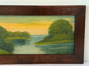 lot 22 image: Vintage Framed Scenic Oil on Board Painting