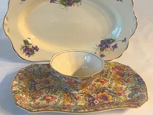 lot 162 image: Royal Staffordshire Pottery Plate and Royal Winton Cup and Tray