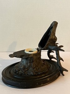 lot 36 image: Antique Deer Figurine Ink Well
