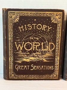 lot 35 image: Two Antique Books The History of the World Great Sensations