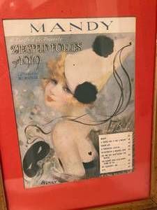lot 207 image: Framed Vintage Ziegfled Follies Program Cover