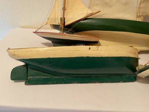 lot 222 image: Vintage Wooden Model Sailboat Pieces
