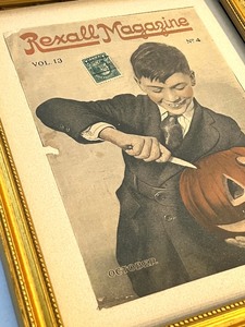 lot 101 image: Vintage 1924 Framed Halloween Issue Recall Magazine